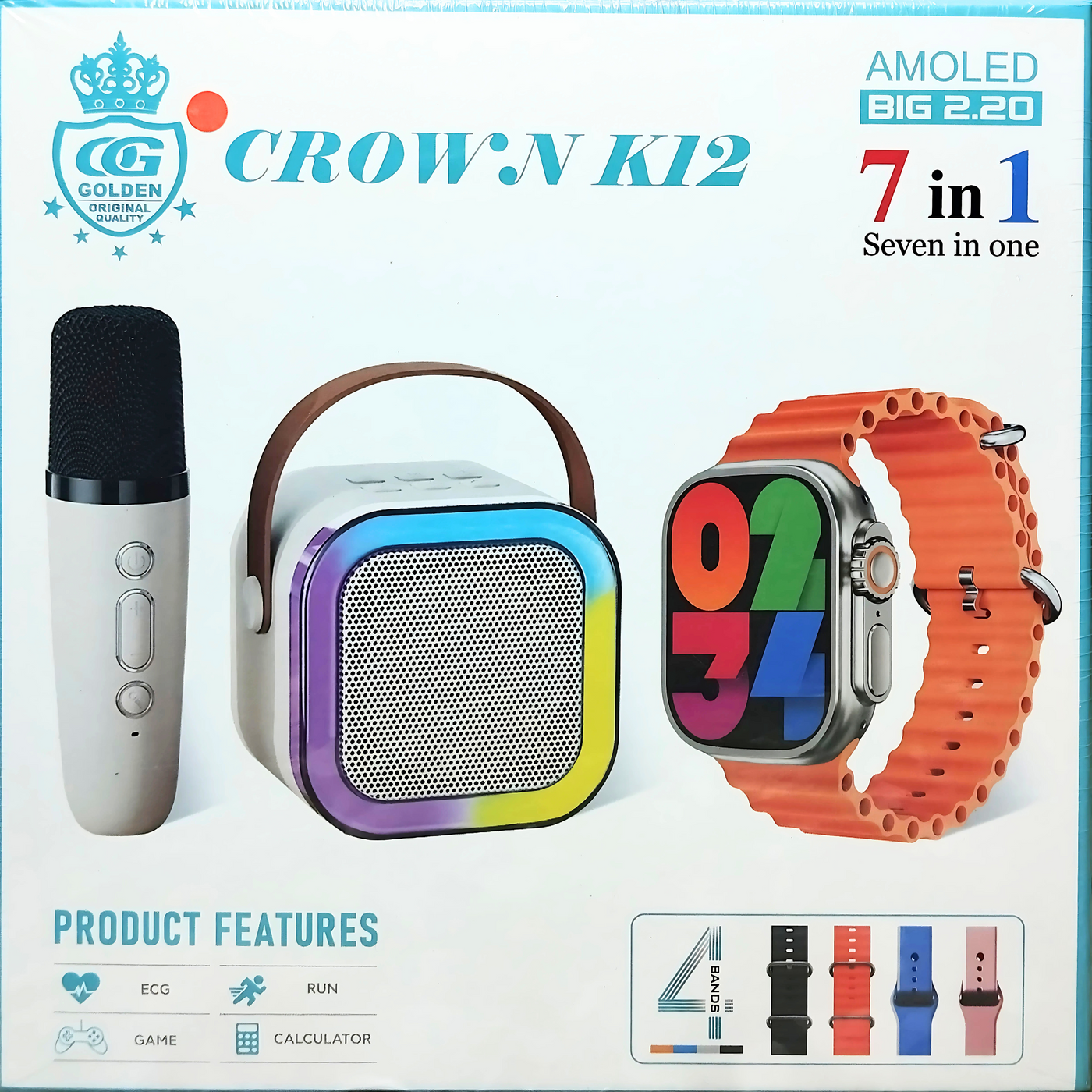 Crown k12 7 in 1 (Watch + Bluetooth Speaker & Mic )